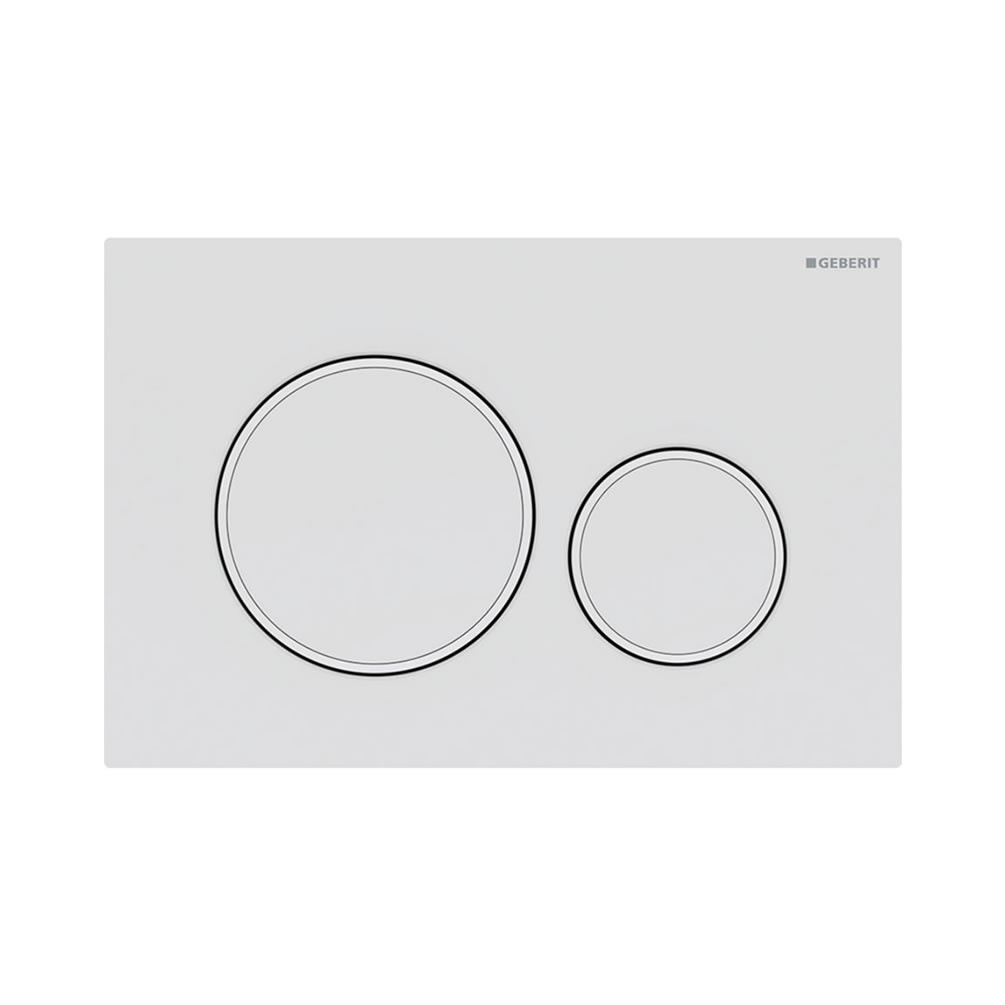 Cutout image of Geberit Sigma20 Round Matt White / White Dual Flush Plate